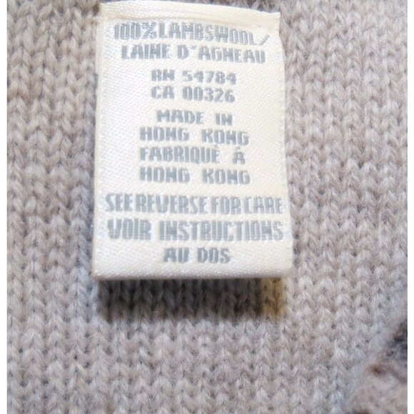 Vintage Joseph Abboud Mens Large Lambswool Striped V Neck Sweater Gray White - Picture 5 of 9